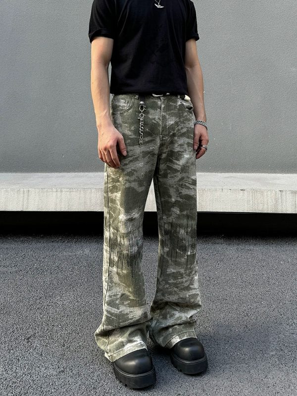 Camouflage Wide-Leg Pants Online Sale