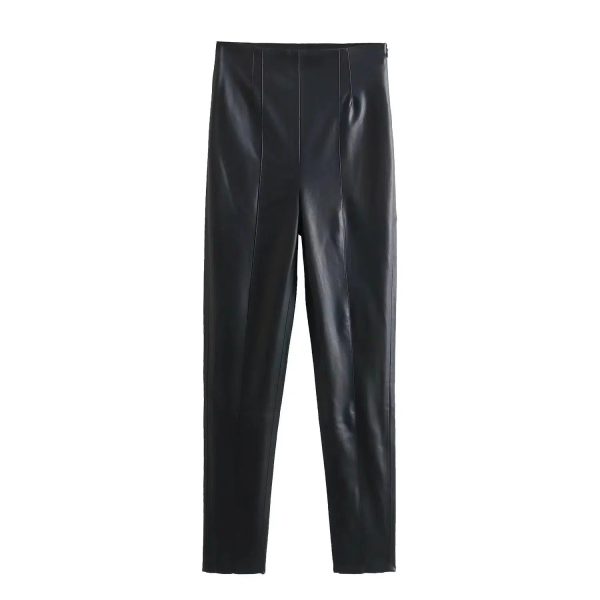 Casual Faux Leather Pants For Cheap