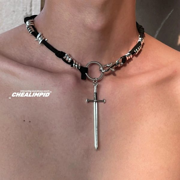 Sword Pendant Choker Necklace Online