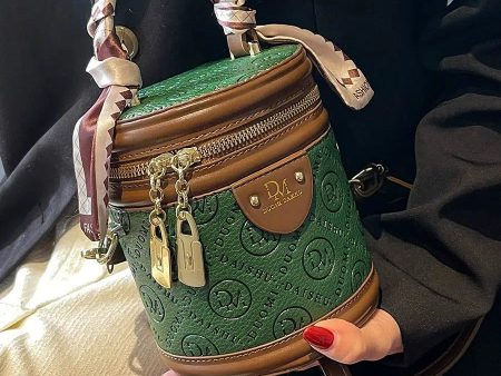 Zipper Closure Embossed Bucket Handbag Sale