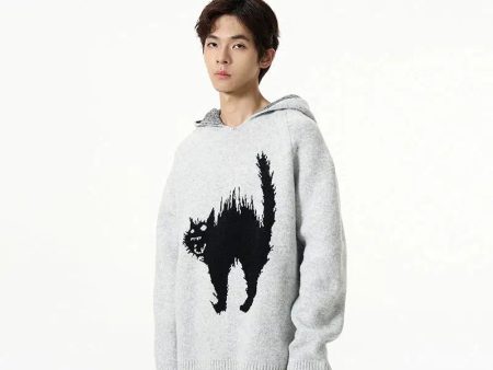 Cat Graphic Hooded Sweater Sale