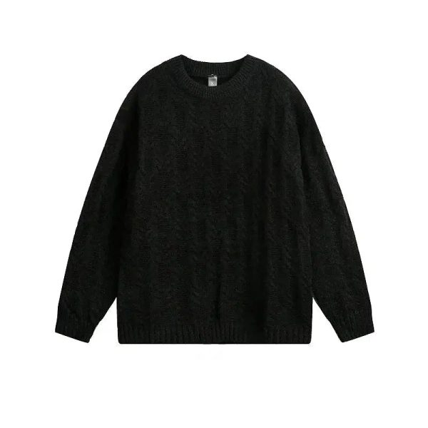 Textured Design Cable Knit Sweater Cheap