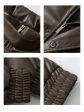 Thickened PU Leather Solid Color Puffer Jacket Online Hot Sale