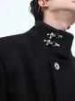 Airplane Button Stand Collar Wool Coat For Sale