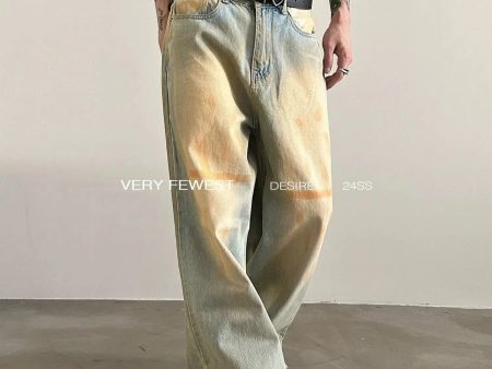 Vintage Mud-Dyed Washed Loose Jeans Hot on Sale