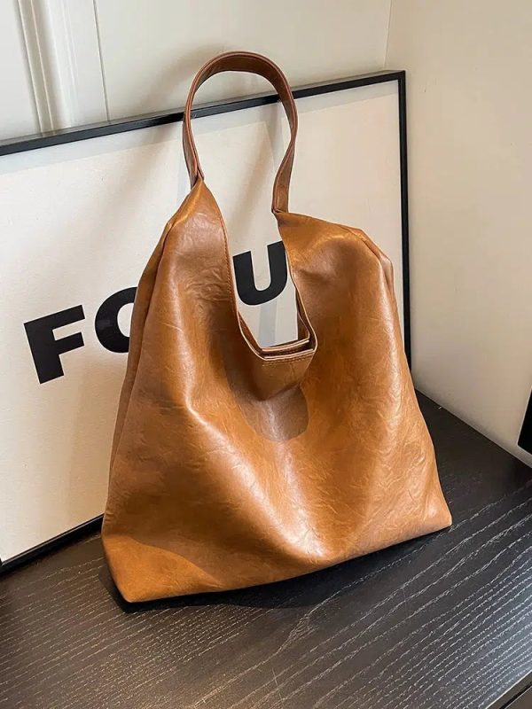 Casual Faux Leather Bucket Bag Hot on Sale