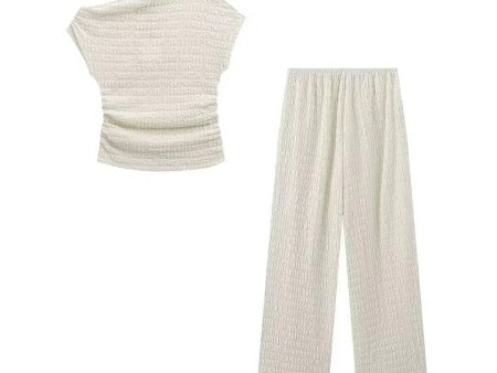 Asymmetrical Top and Pants Fashion Set For Sale