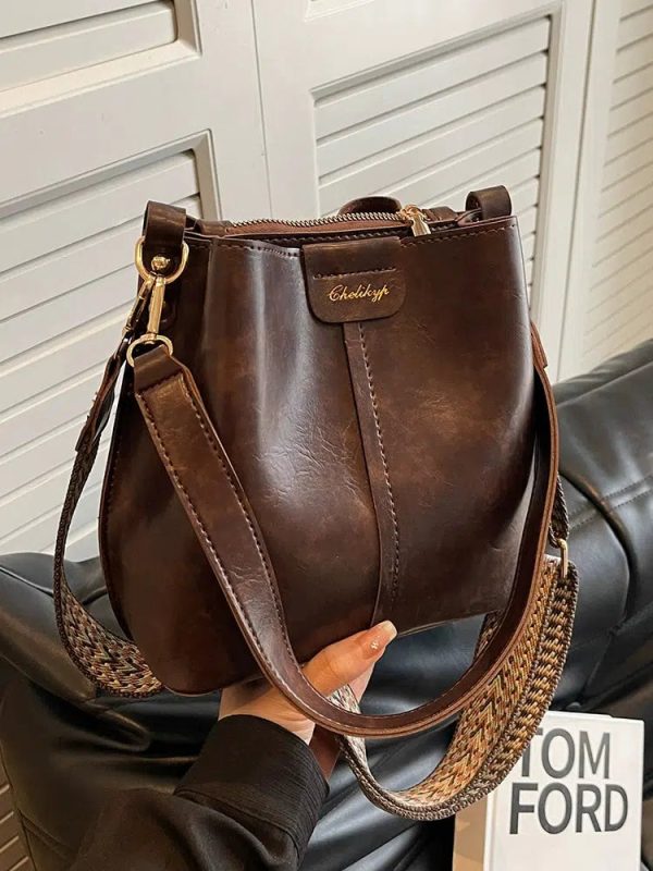 Adjustable Strap Stylish Bucket Bag For Discount