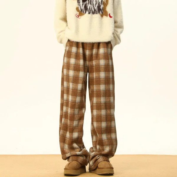 Warm Lining Plaid Casual Pants Hot on Sale