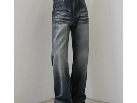 Wide-Leg Straight-leg Blue Jeans Supply