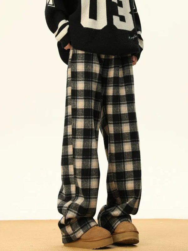 Warm Lining Plaid Casual Pants Hot on Sale