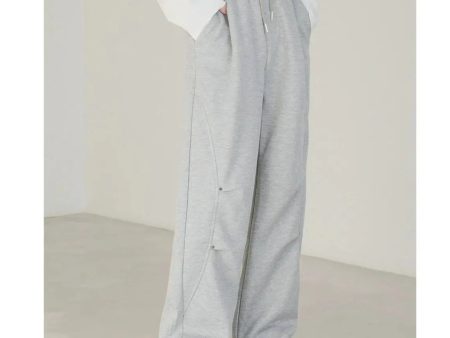 Wide-Leg Drawstring Elastic Sweatpants Sale