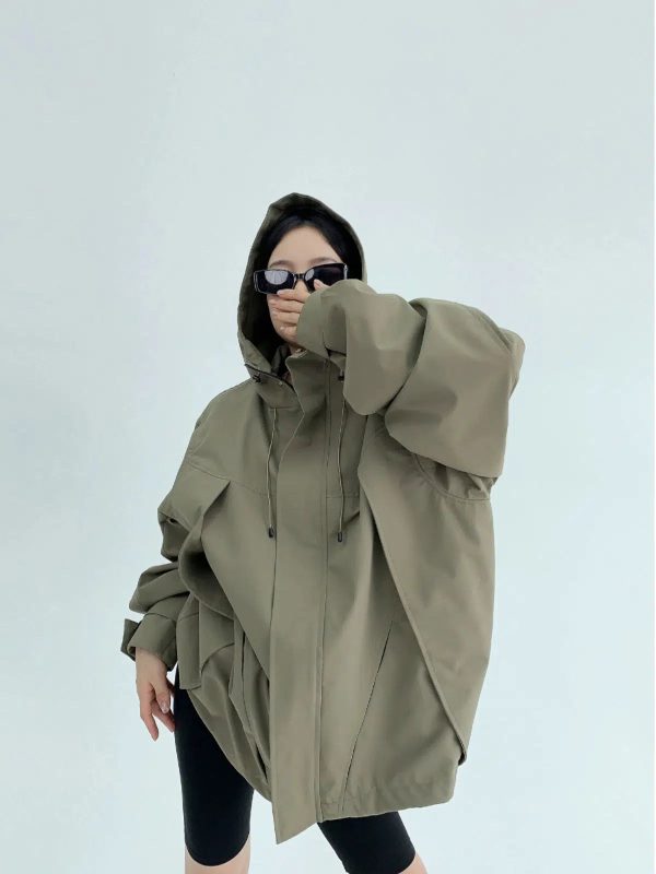 Adjustable Cuffs Versatile Hooded Coat Fashion