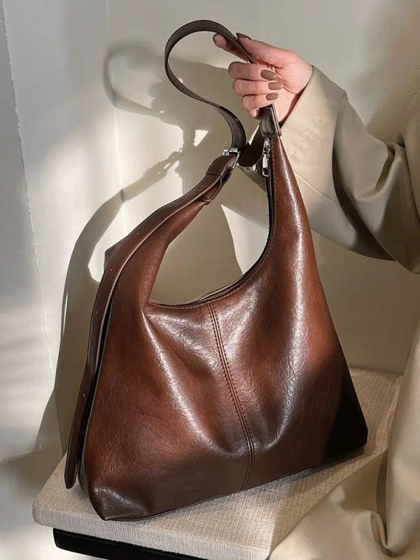 Stylish Large Leather Tote Bag For Discount