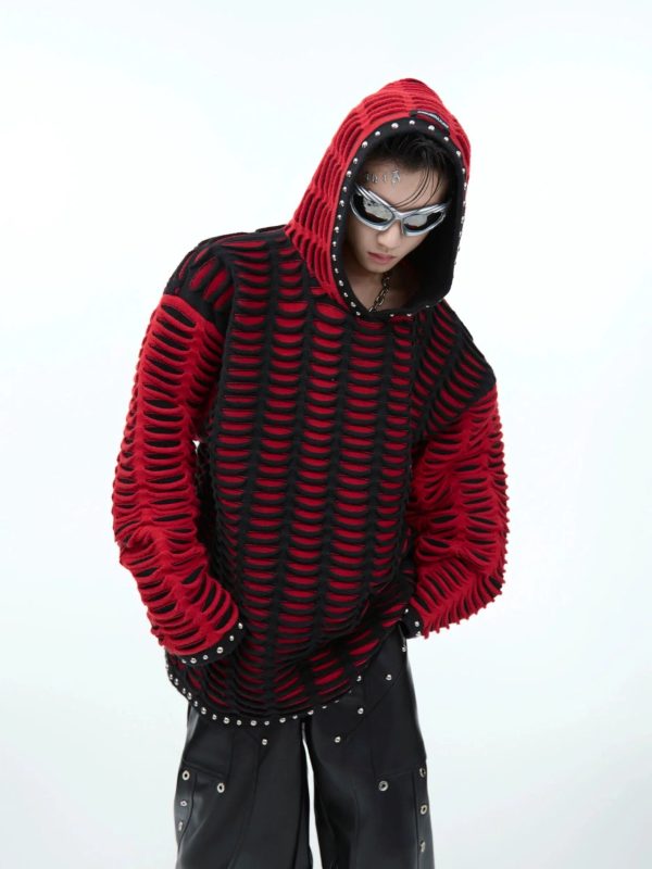 Studded Trim Hooded Sweatshirt Online