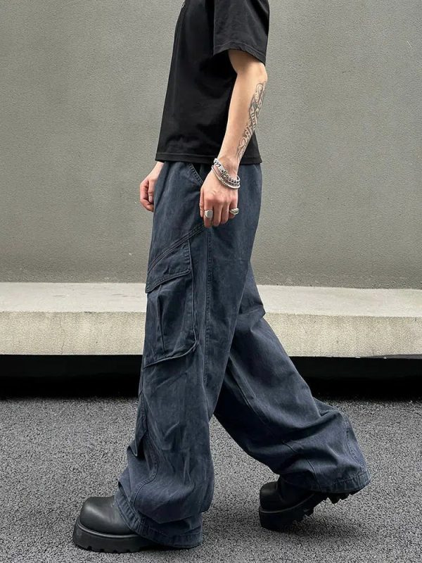 Casual Wide-Leg Cargo Pants For Discount