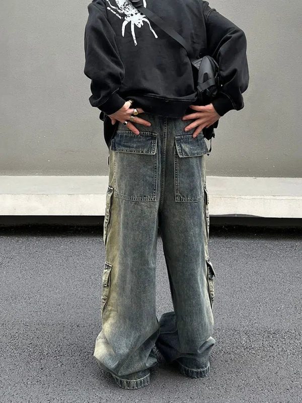 Baggy Cargo Denim Pants Supply