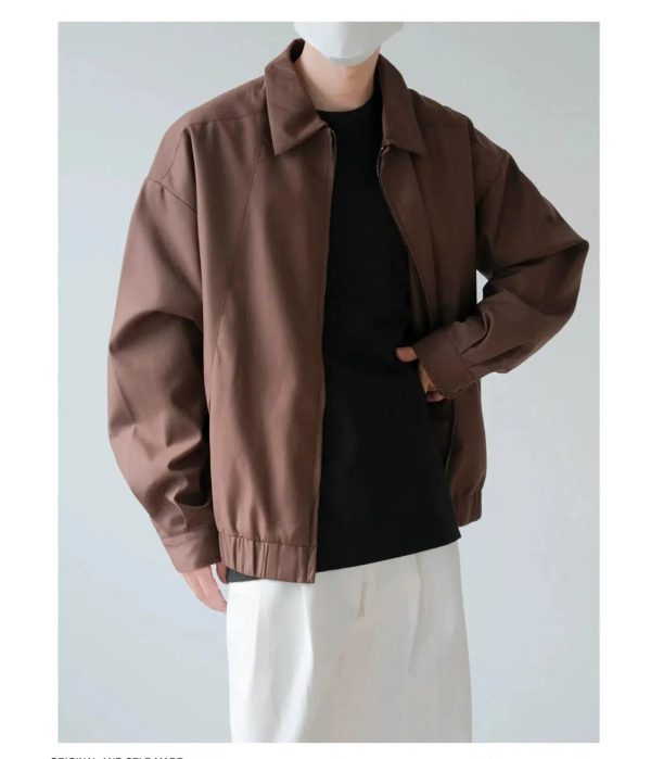 Casual Zip-Up Elastic Hem Jacket Sale