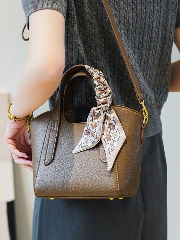 Scarf Accent Elegant Handbag Online Sale