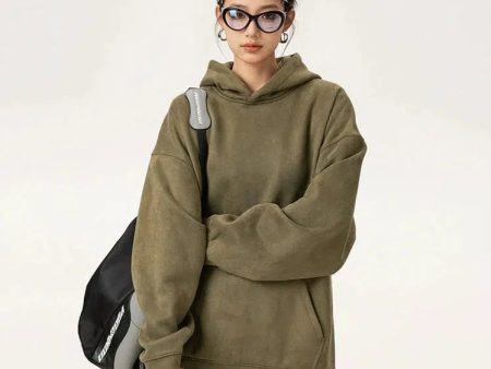 Suede Comfortable Oversized Hoodie Fashion