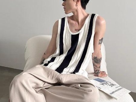 Striped Knit Vest Online Sale