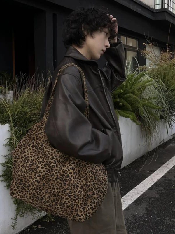 Casual Style Leopard Print Bag Online Sale