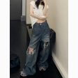 Wide-Leg Distressed Jeans Online