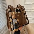 Bunny Keychain Argyle Pattern Tote Bag Hot on Sale