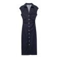 Button-Up Denim Midi Dress For Discount