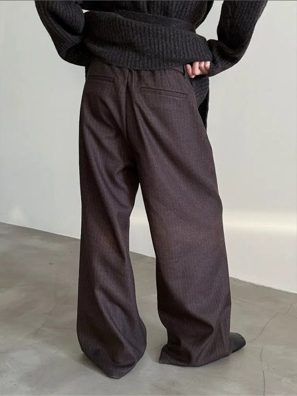 Wide-Leg Pinstripe Pants Fashion