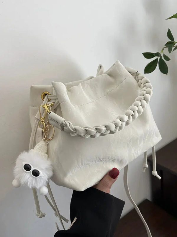 Braided Handle Bucket Shaped Bag Online now