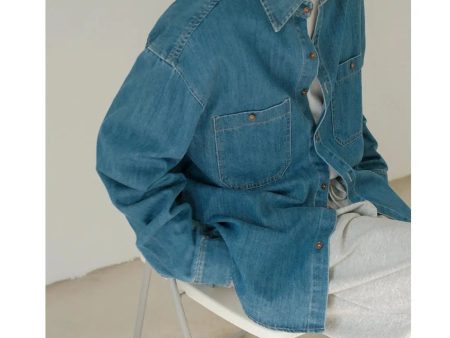 Button-Up Denim Shirt Online now