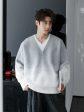 V-Neck Gradient Knit Pullover on Sale