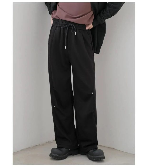 Wide-Leg Drawstring Elastic Sweatpants Sale