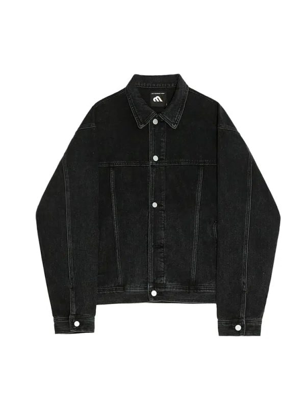 Button Front Closure Classic Denim Jacket Hot on Sale