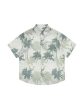 Tropical Palm Print Short Sleeve Shirt Hot on Sale