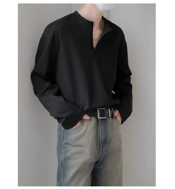 V-neck Collar Minimalist Pullover Online now