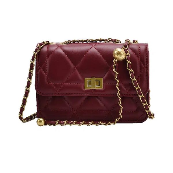 Turn Lock Closure Quilted Crossbody Bag Online Sale