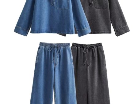 Casual Denim Top Pants Fashion Suit Discount