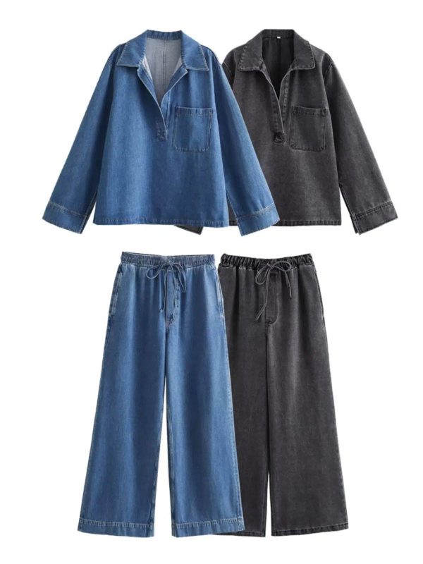 Casual Denim Top Pants Fashion Suit Discount