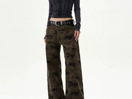 Wide-leg Camouflage Pants Cheap