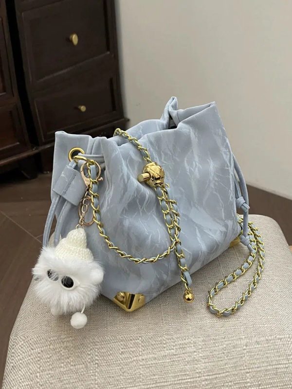 Chain Strap Drawstring Bucket Bag Online