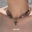 Beaded Cross Pendant Necklace For Sale