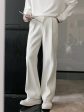 Textured Fabric Wide-Leg Casual Pants For Sale