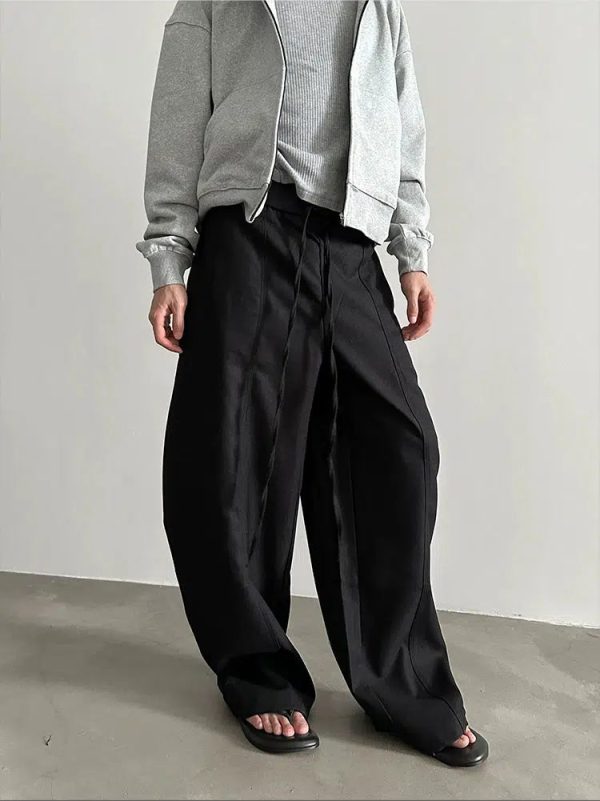 Wide-leg Drawstring Pants For Cheap