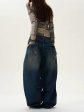 Wide-leg Scimitar Denim Pants Online Hot Sale