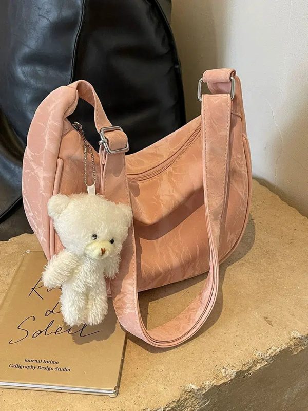 Teddy Bear Keychain Shoulder Bag Hot on Sale