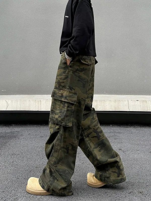 Cargo Pleated Camo Pockets Pants Online Sale