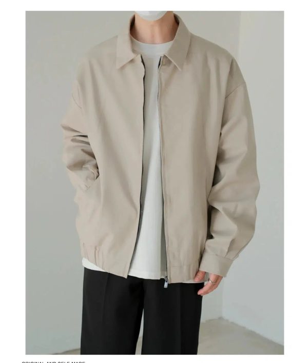 Casual Zip-Up Elastic Hem Jacket Sale