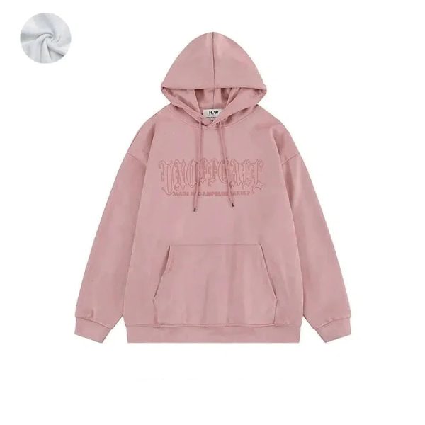 Suede Printed Hooded Sweatshirt For Cheap